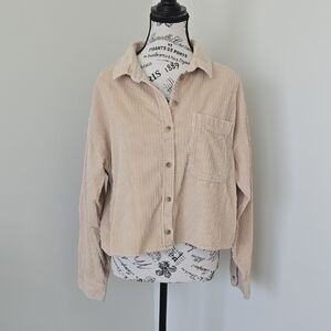 American Eagle Outfitters Light Tan Corduroy Shirt